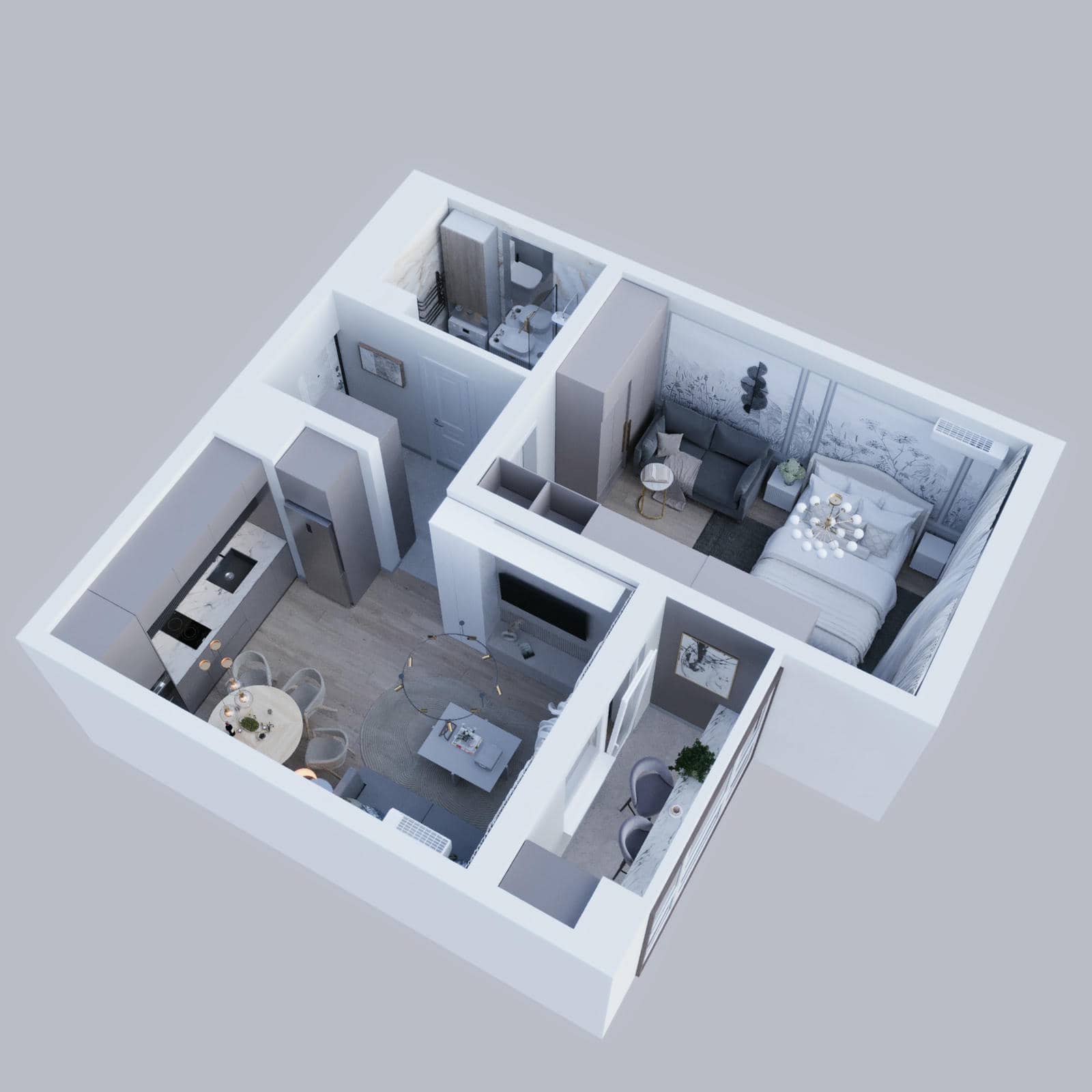 2 кк, 44,21 м², Вариант 1