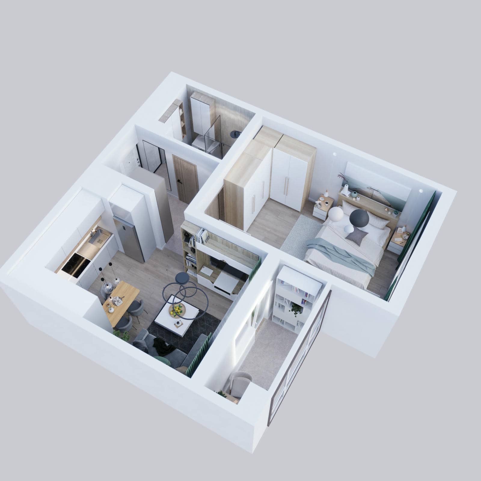 2 кк, 44,21 м², Вариант 2