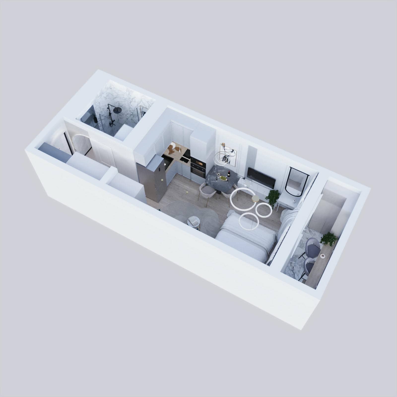 Студия, 27,61 м², Вариант 3